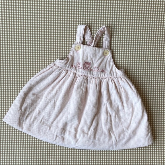 Ralph Lauren thick cotton jumper thick pinafore dress preppy Size6 months